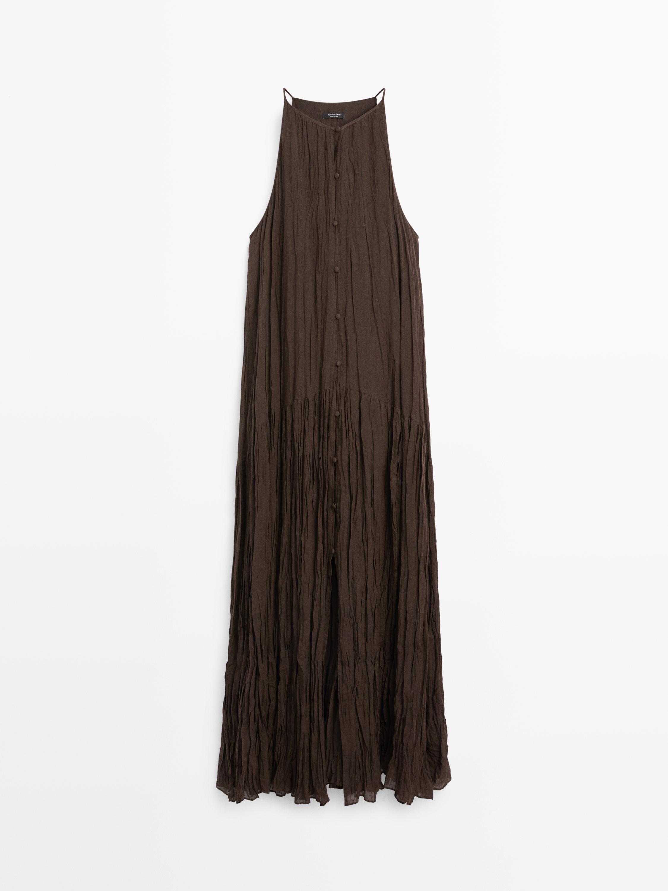 Flowing midi dress with button details
